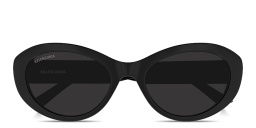 Shop BALENCIAGA Everyday Oval Sunglasses in Black online.