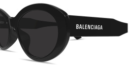 Shop BALENCIAGA Everyday Oval Sunglasses in Black online.