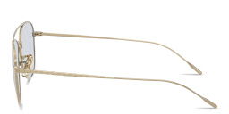 Shop OLIVER PEOPLES Stilson Unisex Wide Pilot Eyeglasses in Gold online.