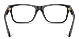 Shop VERSACE Medusa Wide Square Eyeglasses in Black online.