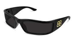 Shop BALENCIAGA BB Unisex Wide Mask Sunglasses in Black online.