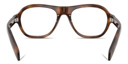 Shop PRADA Logo Signature Aviator Eyeglasses in Tortoise online.