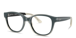Shop Ray-Ban Optics Kids Bio-Based Square Eyeglasses in Black On Transparent online.