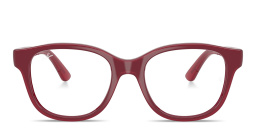Ray-Ban Optics Kids Bio-Based Square Eyeglasses in Fucsia On Transparent Fucsia – Product Photo 1