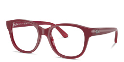 Ray-Ban Optics Kids Bio-Based Square Eyeglasses in Fucsia On Transparent Fucsia – Product Photo 2