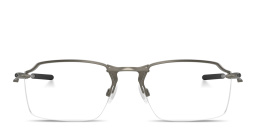 Shop Oakley Tailback 2.0 Wide Half-Rim Rectangle Eyeglasses in Matte Gunmetal online.