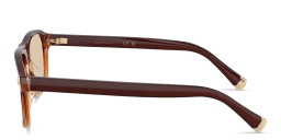Shop BRUNELLO CUCINELLI Intarsia Rays Wide Pillow Eyeglasses in Gradient Brown online.
