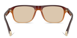 Shop BRUNELLO CUCINELLI Intarsia Rays Wide Pillow Eyeglasses in Gradient Brown online.