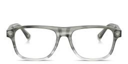 Shop BRUNELLO CUCINELLI Intarsia Rays Wide Pillow Eyeglasses in Matte Anthracite online.