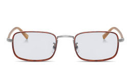 Shop OLIVER PEOPLES Brymer Unisex Rectangle Eyeglasses in Silver online.