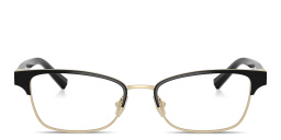 Shop TIFFANY Tiffany T Pillow Eyeglasses in Black On Pale Gold online.