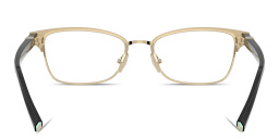Shop TIFFANY Tiffany T Pillow Eyeglasses in Black On Pale Gold online.