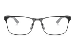 Shop Ray-Ban Optics Unisex Wide Rectangle Eyeglasses in Black online.