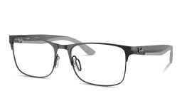 Shop Ray-Ban Optics Unisex Wide Rectangle Eyeglasses in Black online.