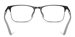 Shop Ray-Ban Optics Unisex Wide Rectangle Eyeglasses in Black online.