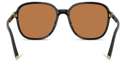 Shop MIU MIU Vertical Logo Oversized Square Sunglasses in Black online.