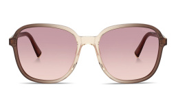 Shop MIU MIU Vertical Logo Oversized Square Sunglasses in Brown Gradient online.