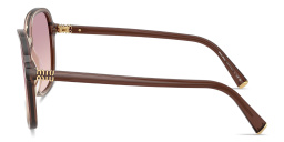 Shop MIU MIU Vertical Logo Oversized Square Sunglasses in Brown Gradient online.