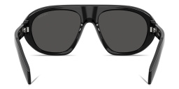Shop PRADA Logo Signature Irregular Sunglasses in Black online.