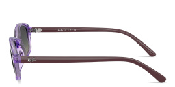 Shop Ray-Ban Logo Kids Irregular Sunglasses in Transparent Violet online.