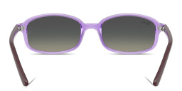 Shop Ray-Ban Logo Kids Irregular Sunglasses in Transparent Violet online.