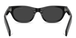 Shop PRADA Logo Signature Cat-Eye Sunglasses in Black online.