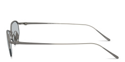 Shop GIORGIO ARMANI Logo Signature Half-Rim Rectangle Sunglasses in Matte Gunmetal online.