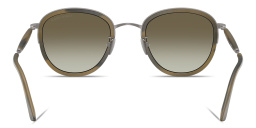 Shop GIORGIO ARMANI Logo Signature Panthos Sunglasses in Matte Gunmetal online.