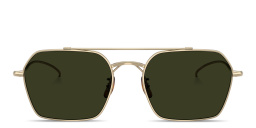 Shop OLIVER PEOPLES Rivetti Unisex Irregular Sunglasses in Gold online.