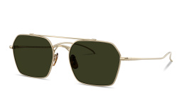 Shop OLIVER PEOPLES Rivetti Unisex Irregular Sunglasses in Gold online.
