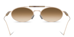 Shop BRUNELLO CUCINELLI Logo Signature Unisex Oval Sunglasses in Rose Gold online.