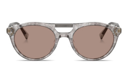 BRUNELLO CUCCINELLI Sartorial Sunset Unisex Oval Sunglasses in Cashmere Grey – Product Photo 1