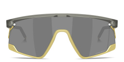 Shop Oakley BXTR Metal Half-Rim Mask Sunglasses in Grey Ink online.