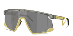 Shop Oakley BXTR Metal Half-Rim Mask Sunglasses in Grey Ink online.