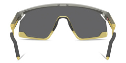 Shop Oakley BXTR Metal Half-Rim Mask Sunglasses in Grey Ink online.