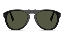 Shop PERSOL Arrow Unisex Pilot Sunglasses in Black online.