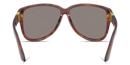 Shop MIU MIU Vertical Logo Oversized Pilot Sunglasses in Striped Tobacco online.