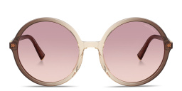 تسوق نظارات شمسية دائرية كبيرة بشعار العلامة العمودي ميو ميو بلون بني متدرج أونلاين.
