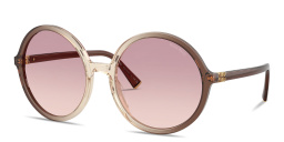 تسوق نظارات شمسية دائرية كبيرة بشعار العلامة العمودي ميو ميو بلون بني متدرج أونلاين.