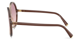 تسوق نظارات شمسية دائرية كبيرة بشعار العلامة العمودي ميو ميو بلون بني متدرج أونلاين.