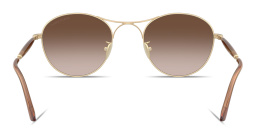 Shop GIORGIO ARMANI Engraved Logo Round Sunglasses in Pale Gold online.