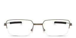 Shop Oakley Foil RQ 0.5 Unisex Wide Half-Rim Rectangle Eyeglasses in Pewter online.