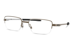 Shop Oakley Foil RQ 0.5 Unisex Wide Half-Rim Rectangle Eyeglasses in Pewter online.