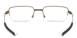 Shop Oakley Foil RQ 0.5 Unisex Wide Half-Rim Rectangle Eyeglasses in Pewter online.