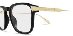 Shop Cartier Santos de Cartier Square Eyeglasses in Black online.