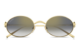 Shop Cartier Clash de Cartier Oval Sunglasses in Gold online.
