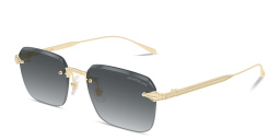 Shop MONTBLANC Nib Rimless Rectangle Sunglasses in Gold online.