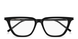 Shop SAINT LAURENT Thin Acetate Cat-Eye Eyeglasses in Shiny Black online.