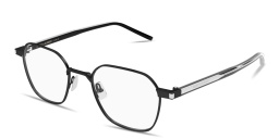 Shop SAINT LAURENT Corner Angle Unisex Panthos Eyeglasses in Black online.