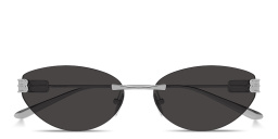 Shop BALENCIAGA Gossip Rimless Cat-Eye Sunglasses in Shiny Light Ruthenium online.